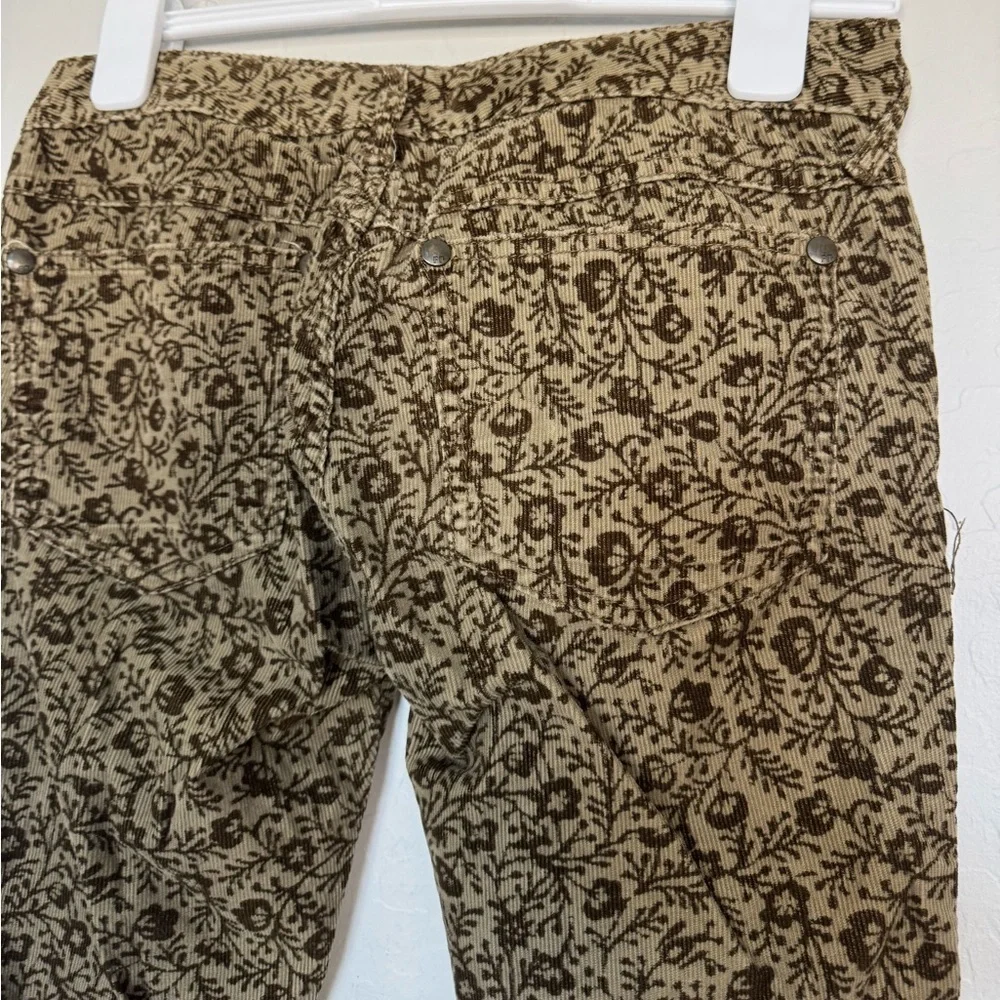 Free People Ditsy Floral Corduroy Cord Trouser Skinny Pants size 27